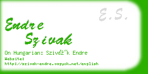 endre szivak business card